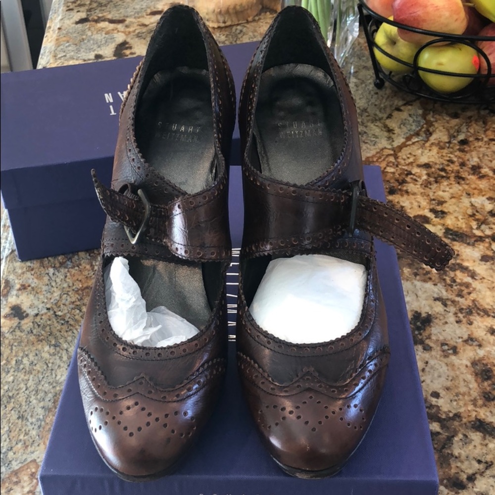 Stuart Weitzman Toast Old West Brush Pumps